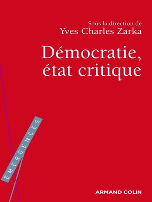 cover image of La Démocratie, état critique